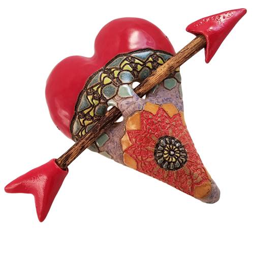 Indian Summer Ceramic Wall Heart Art