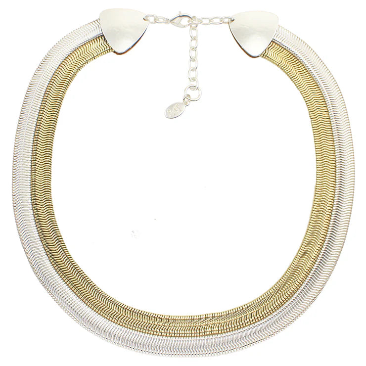 Double Snake Chain Choker Necklace