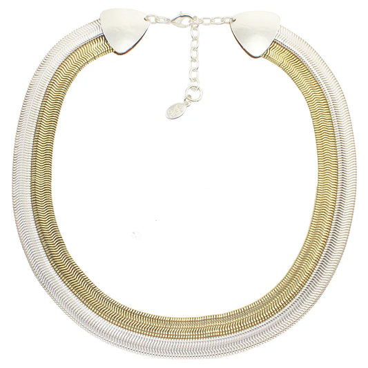 Double Snake Chain Choker Necklace