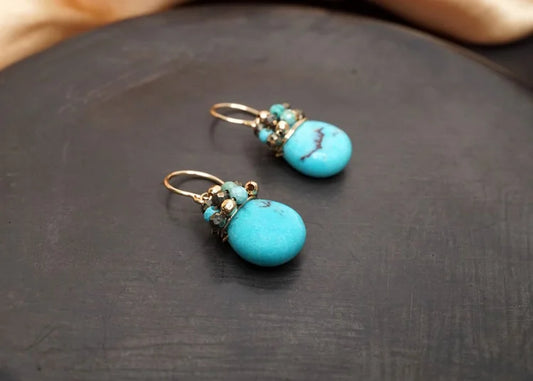 Crowned Turquoise Earrings