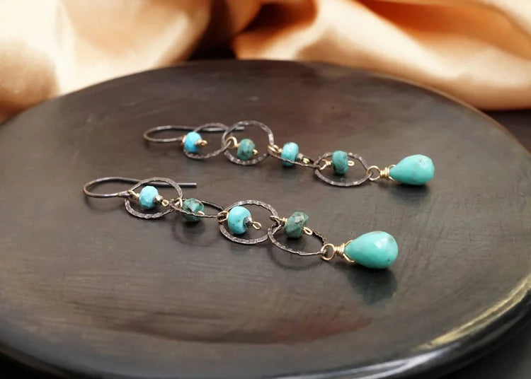 Turquoise Circles Earrings