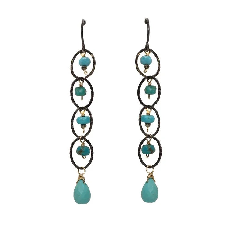 Turquoise Circles Earrings