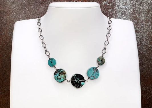 Turquoise Disc Necklace