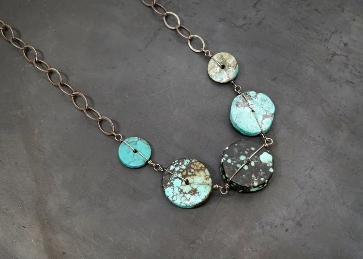 Turquoise Disc Necklace