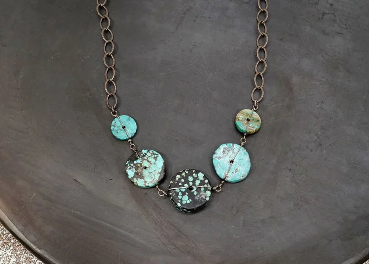 Turquoise Disc Necklace