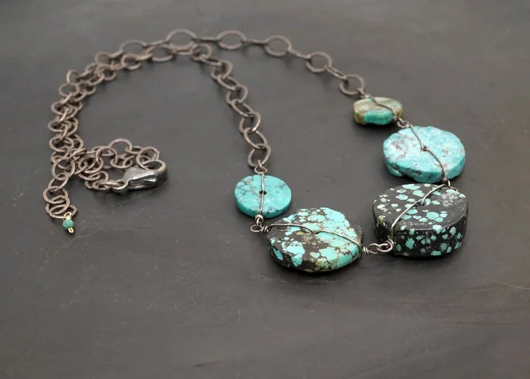 Turquoise Disc Necklace