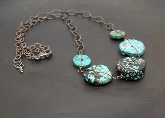 Turquoise Disc Necklace