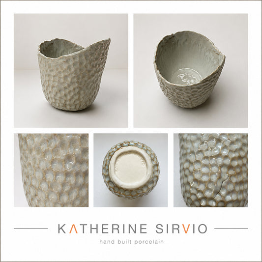 White Textured Porcelain Vessel
