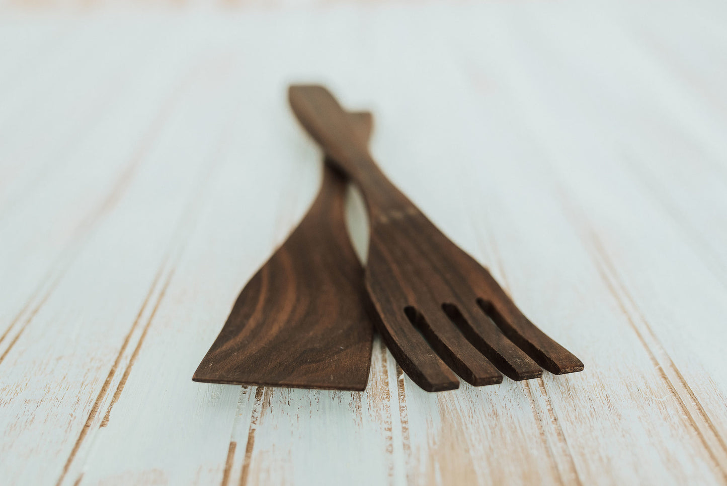 12" Walnut Salad Servers w/ Bee's Oil Finish