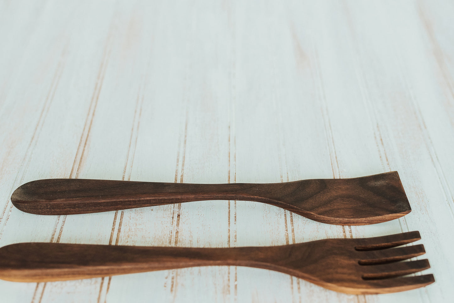 14" Walnut Salad Servers w/ Bee's Oil Finish