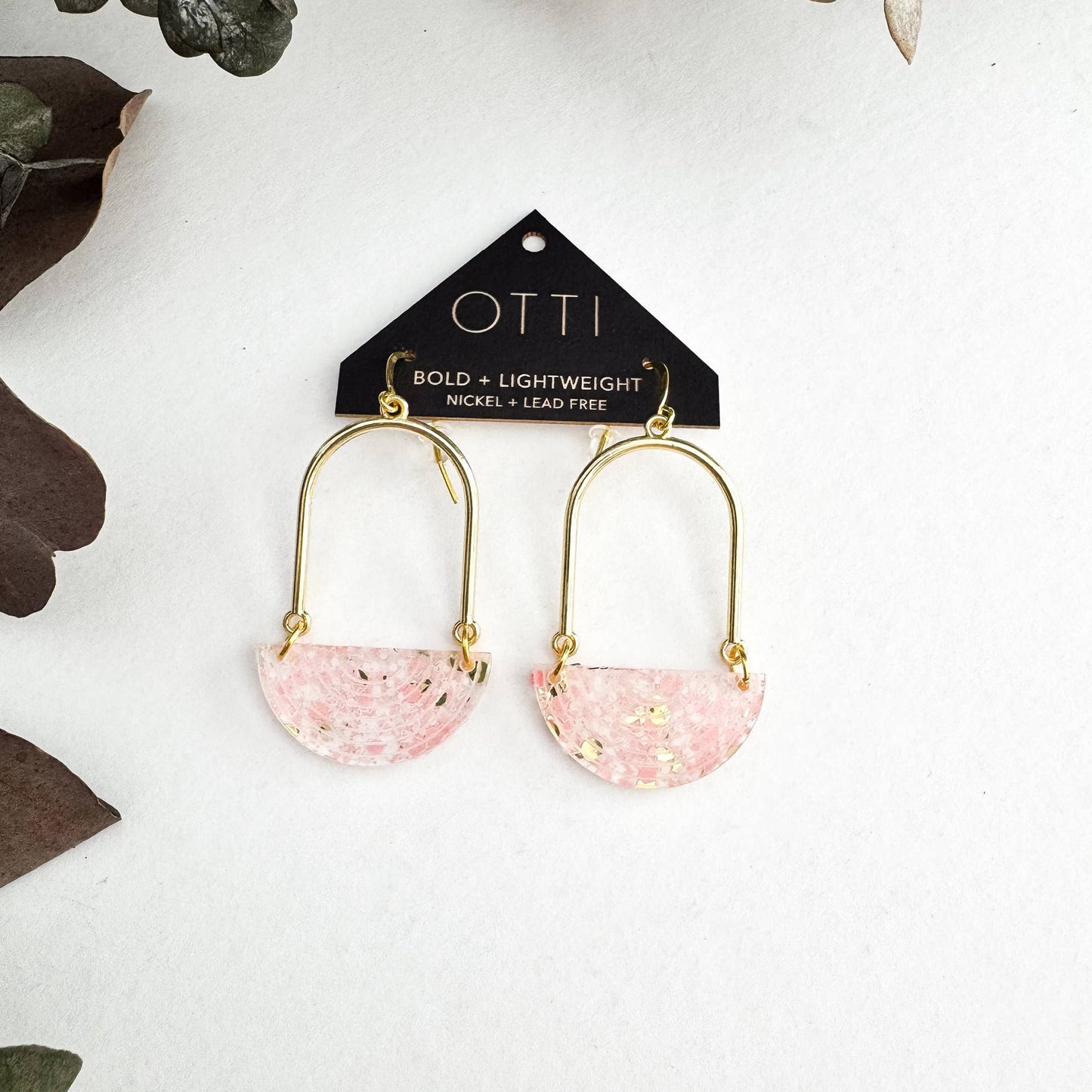 Architectural Half Moon Earrings: Limited SPRING Patterns: Rainbow Sherbet
