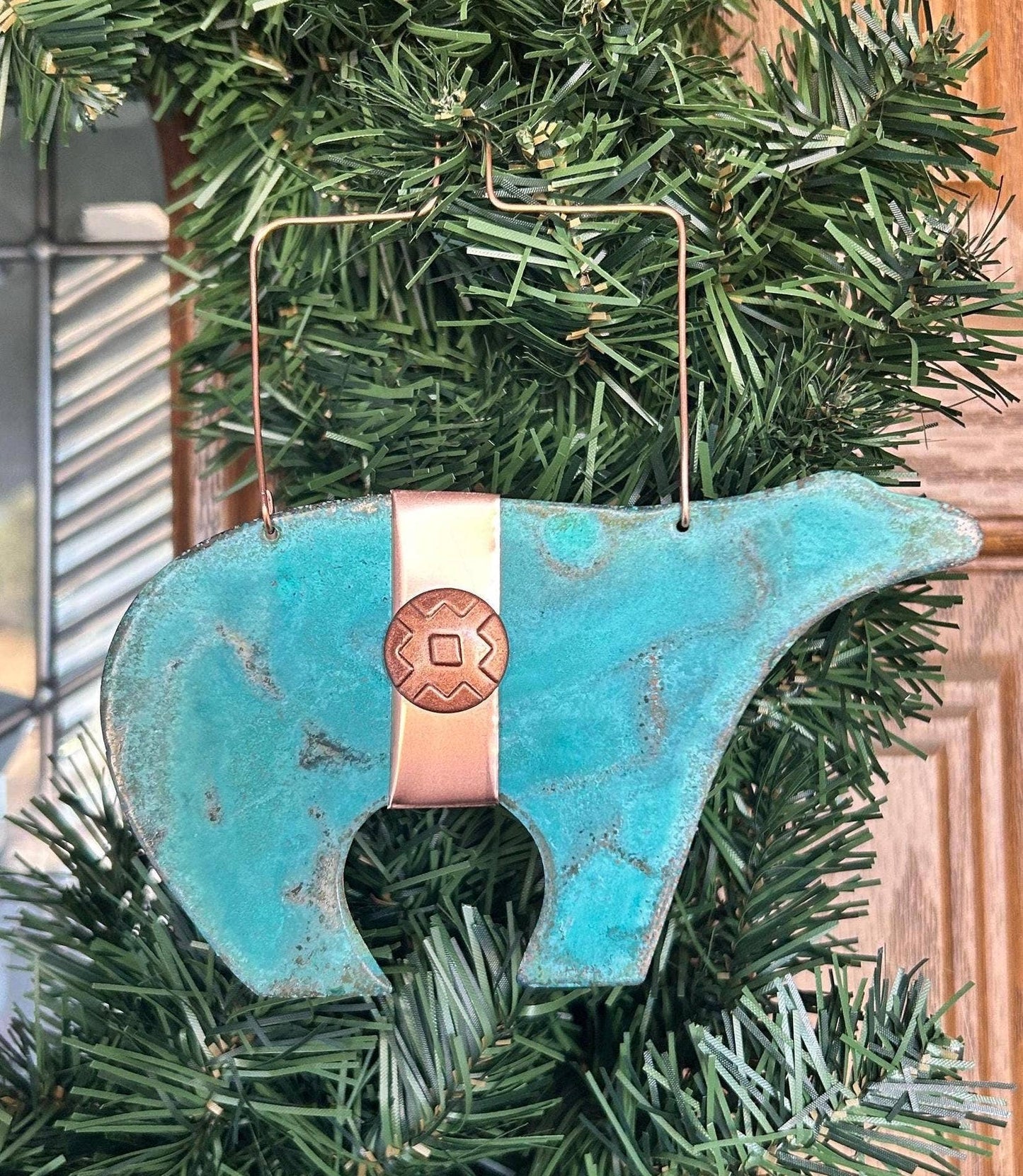 Bear Copper Christmas Ornament