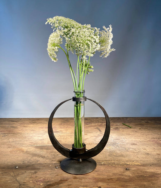 Forged Metal Circle Vase