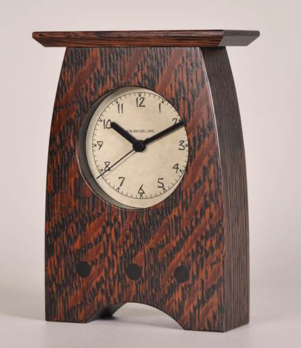 Arts & Crafts Mantel Clock - Craftsman Oak