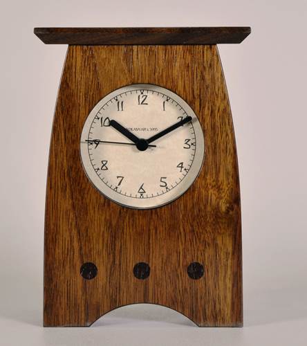 Arts & Crafts Mantel Clock - Walnut