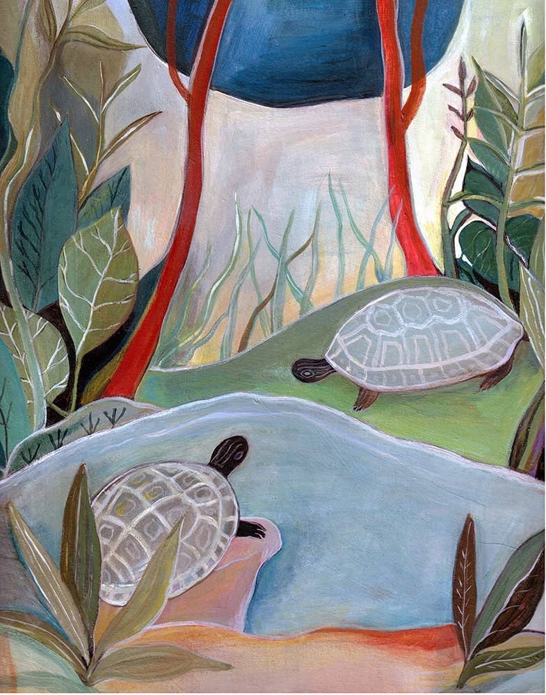 Greeting Card, Nature, Landscape, Folk Art, Turtle Island