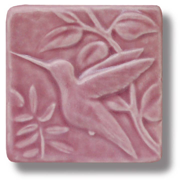 Hummingbird Art Tile 4x4": Pink