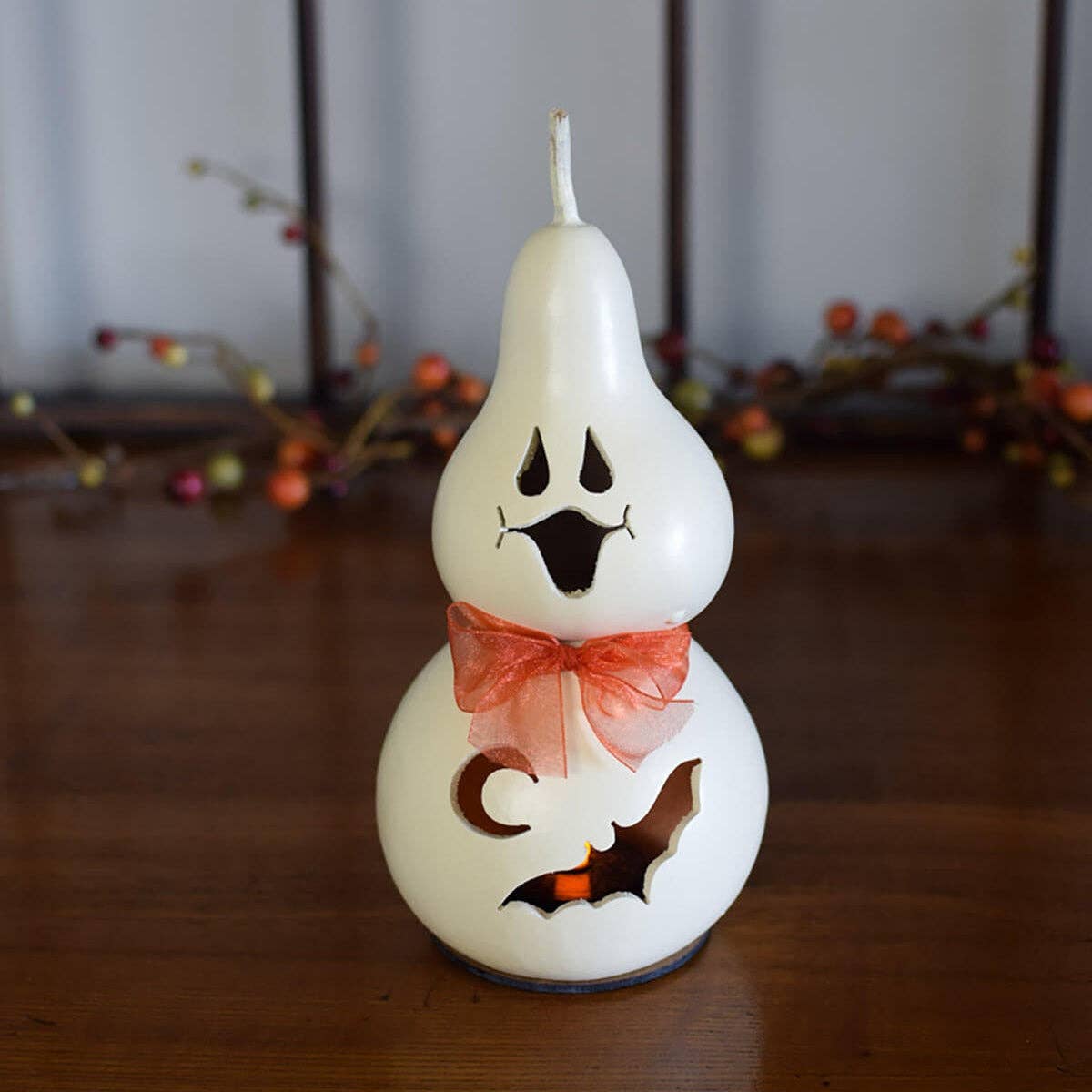 Hand-Crafted Ghost Gourd - Jake Miniature - Halloween Decor