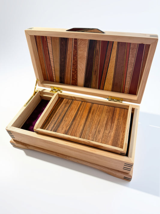Elm Jewelry Box w/ Black Spline Joints