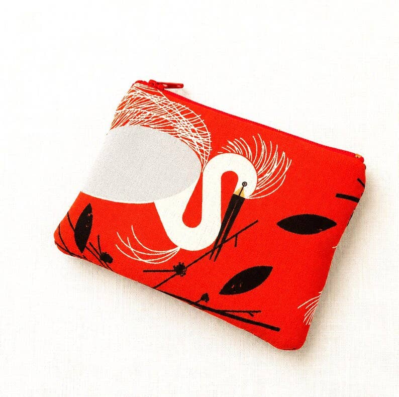 Snowy Egret Zipper Pouch