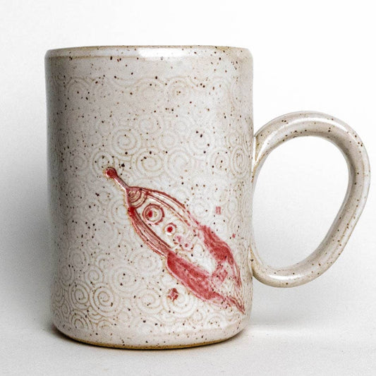 Rocket Design Handmade, in Ohio, Ceramic 16oz Mug: Red