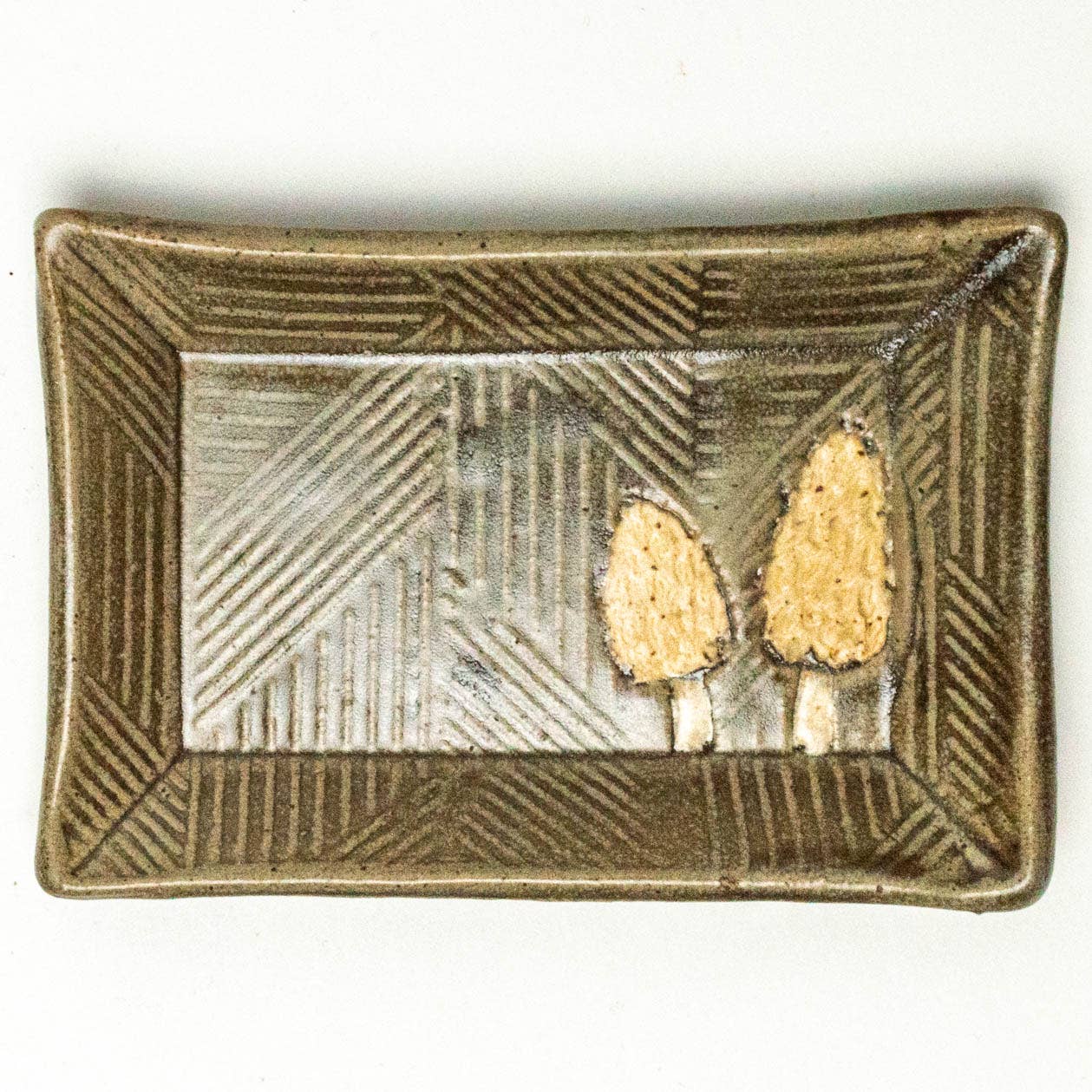 Morel Mushroom Ceramic Trinket Dish