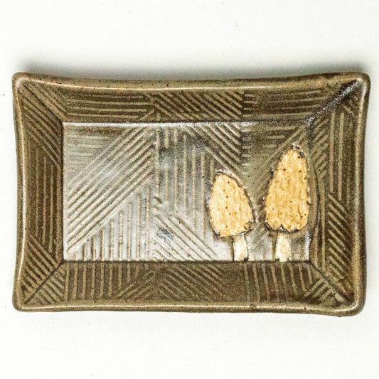 Morel Mushroom Ceramic Trinket Dish