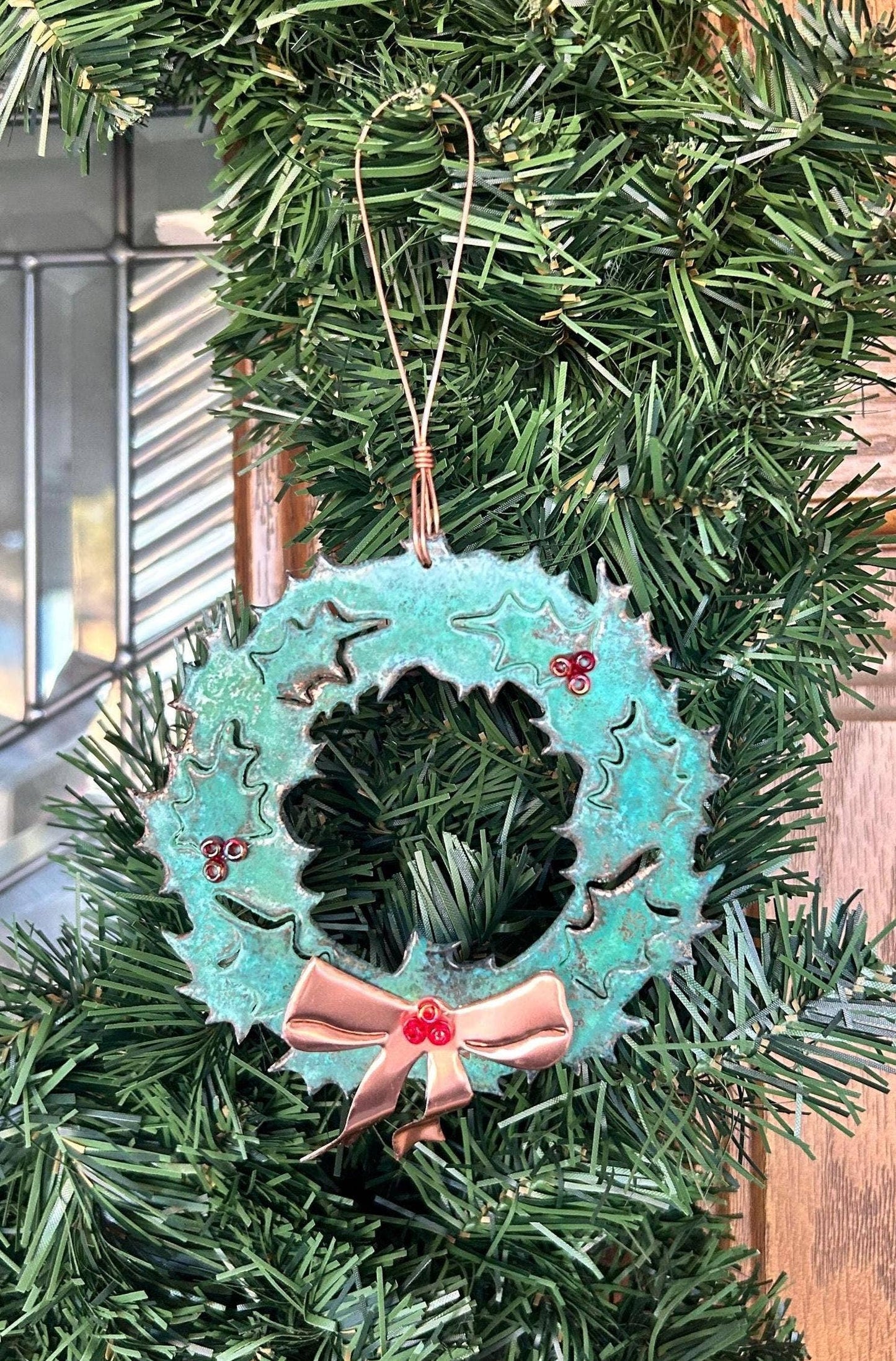 Wreath Copper Christmas Ornament