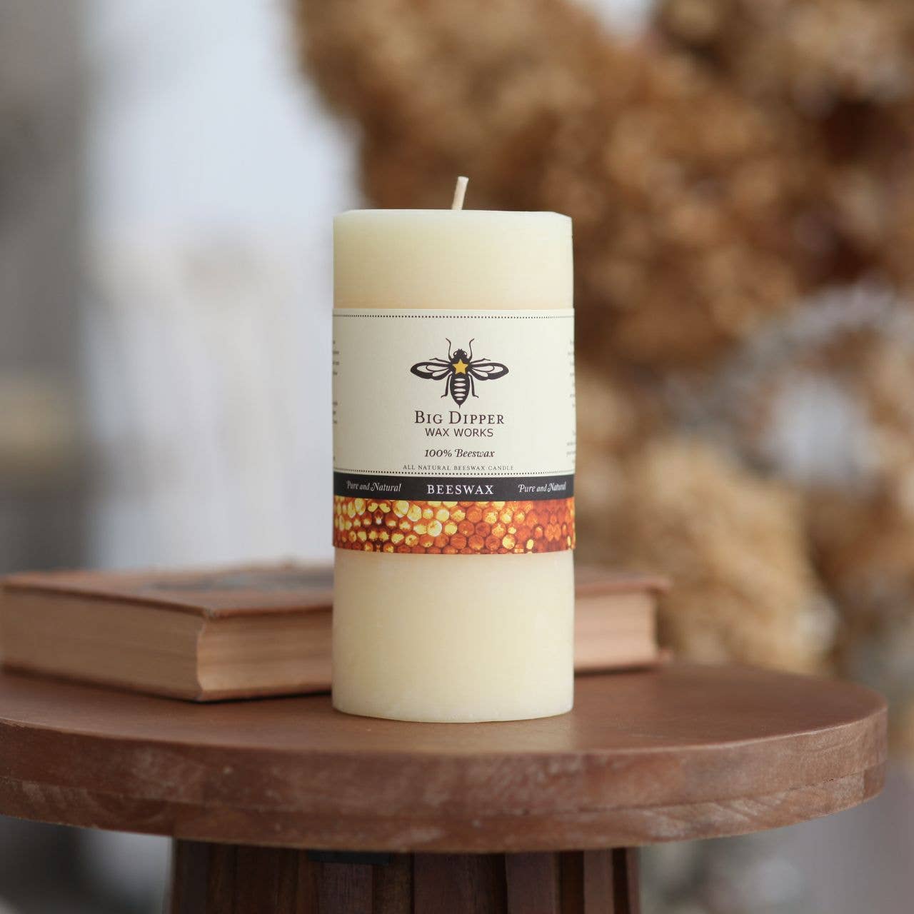 Pure Beeswax Pillars: Small (2" x 4.75") / Natural
