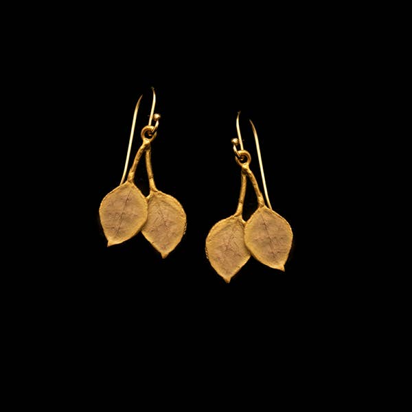 Eucalyptus Round Leaf Wire Earrings