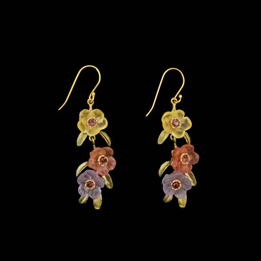 French Bouquet 3-Flower Wire Earrings