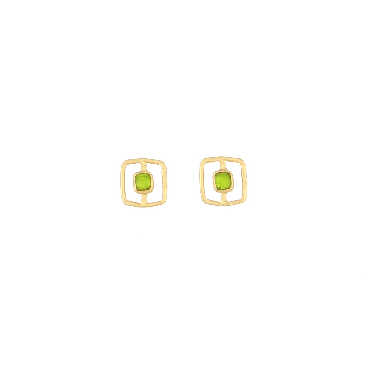 Fragment Post Earrings: Green