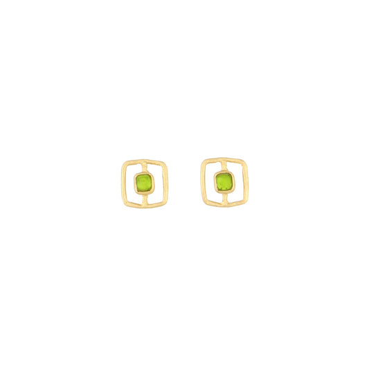 Fragment Post Earrings: Green