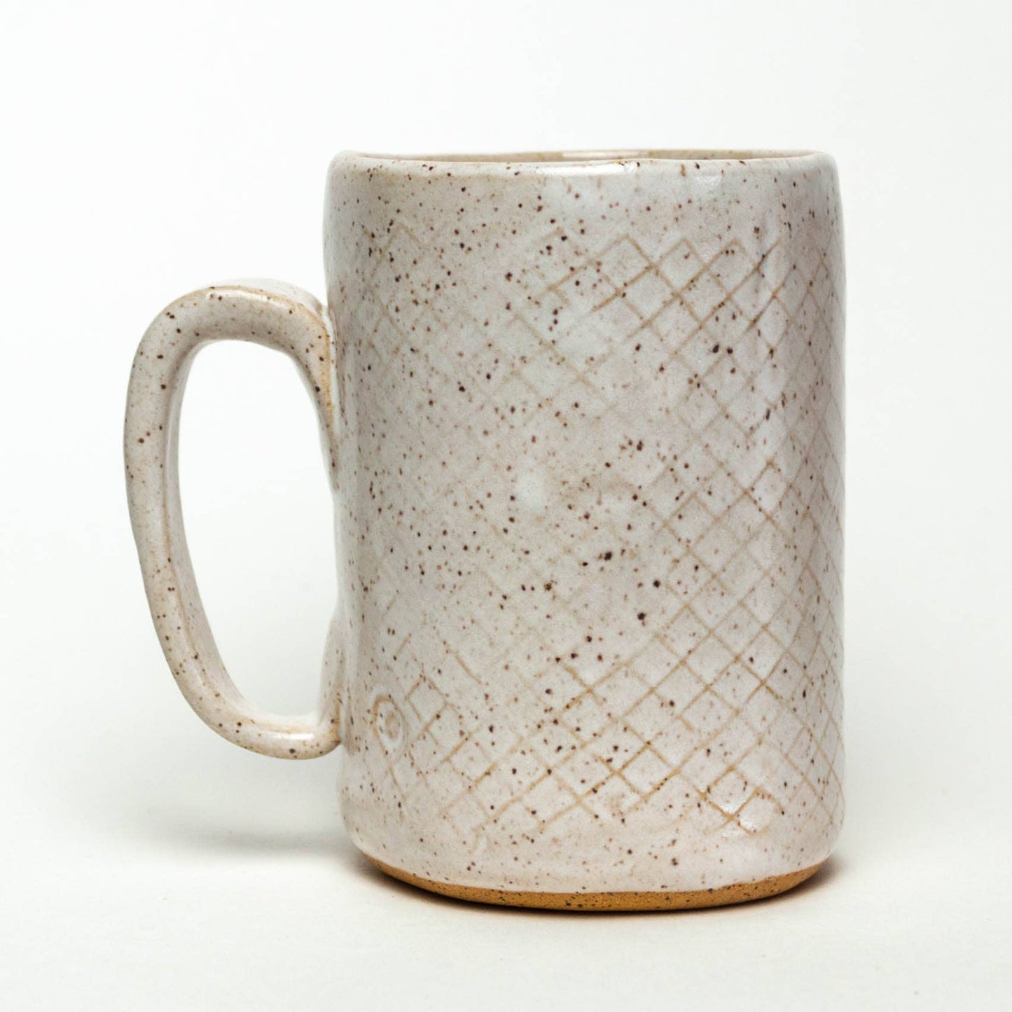 Blue Bird Pattern Handmade Ceramic White 16oz Mug