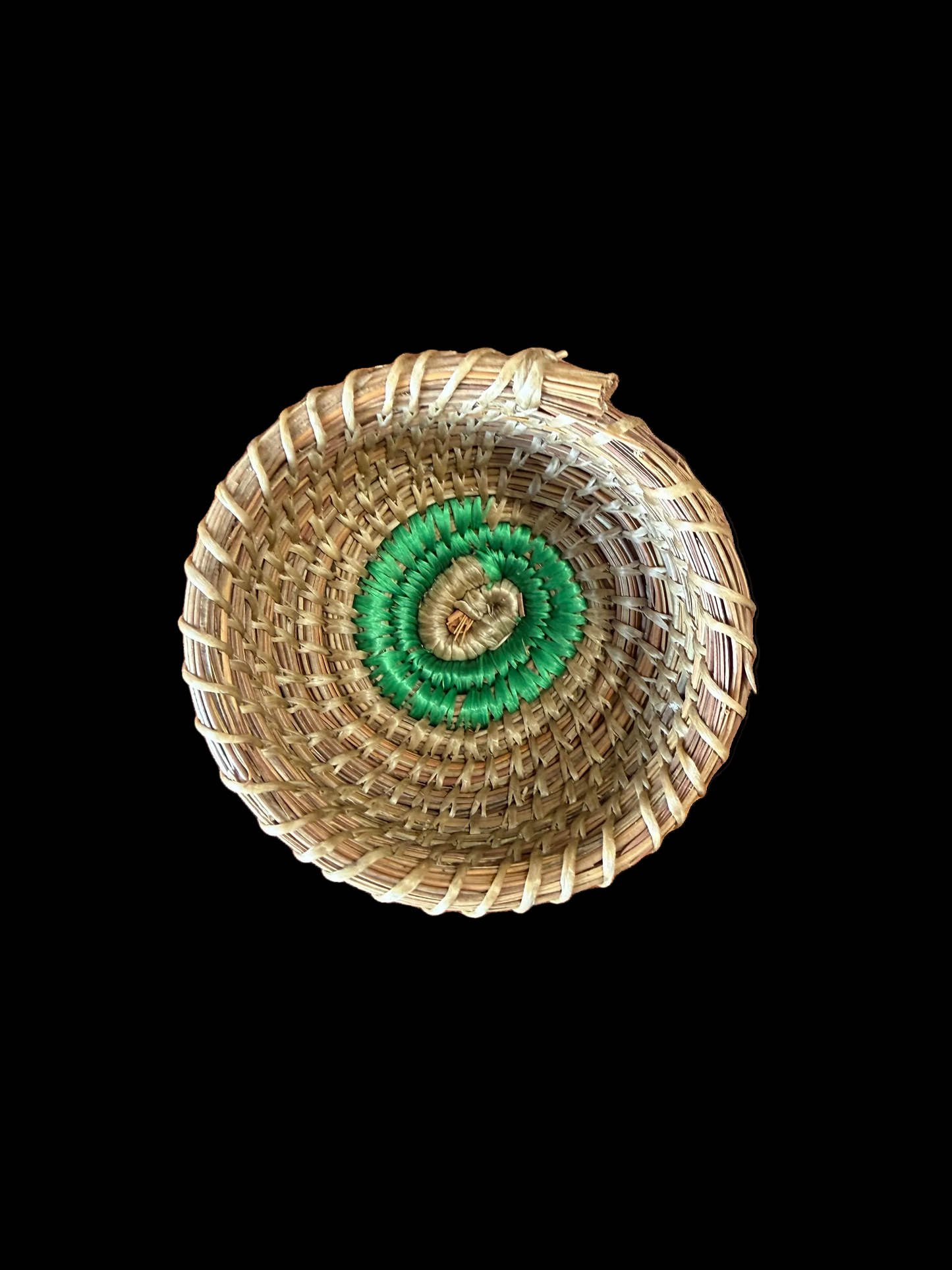 Green Center Pine Needle Basket