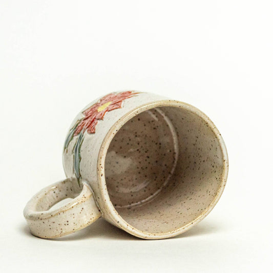 Poinsettia Design Handmade, in Ohio, Ceramic White 10oz