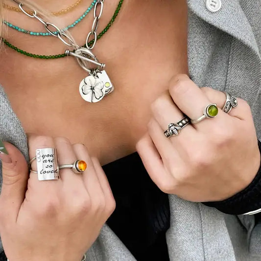 Lucky Four Leaf Clover Sterling Silver Charm: Large 1"