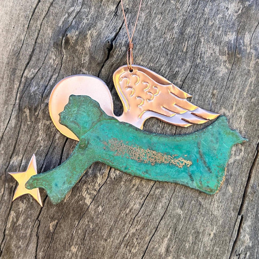 Angel Copper Christmas Ornament