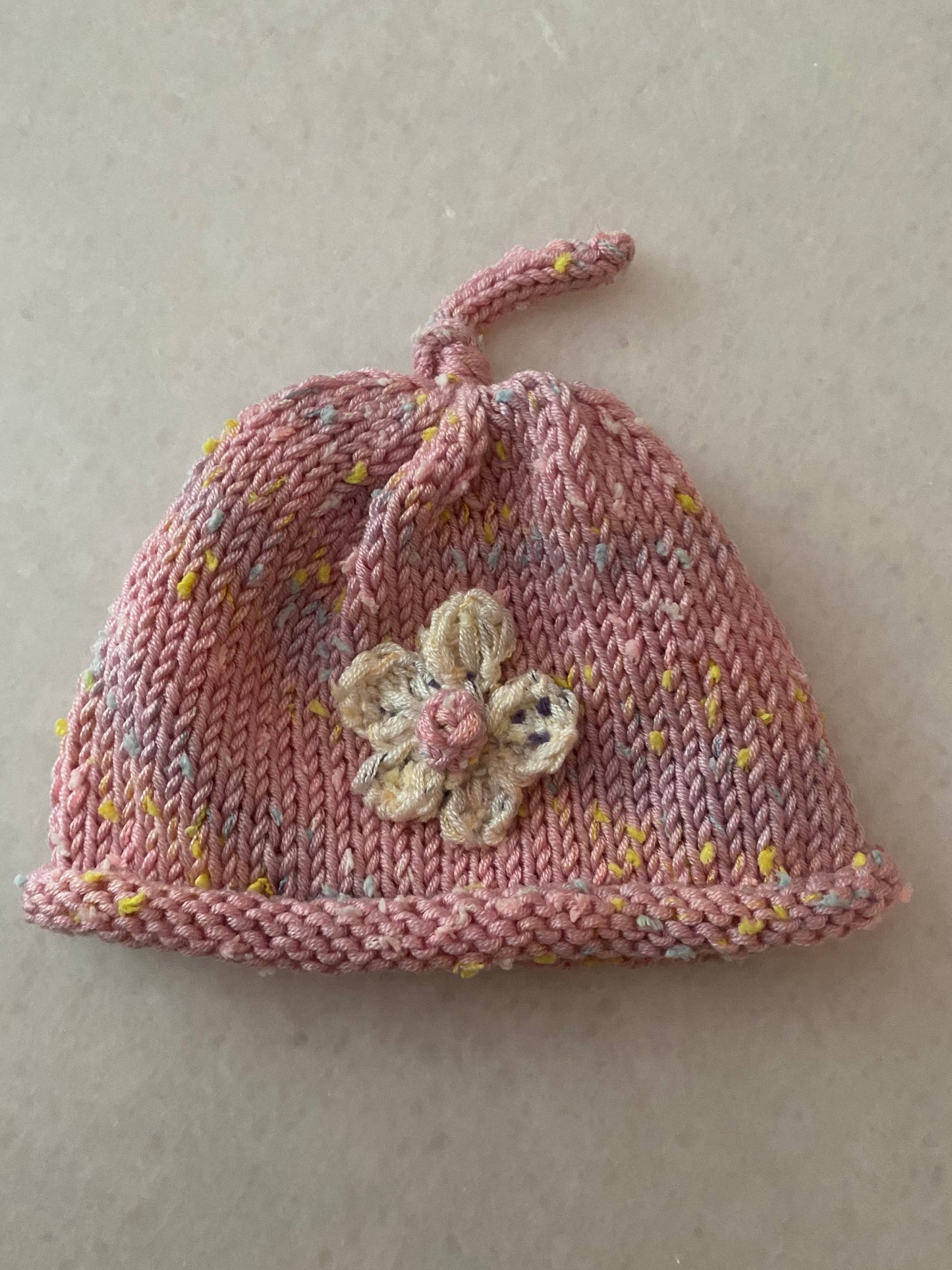 Flower; Hand knit hat and/or booties; baby toddler; girl: Baby booties