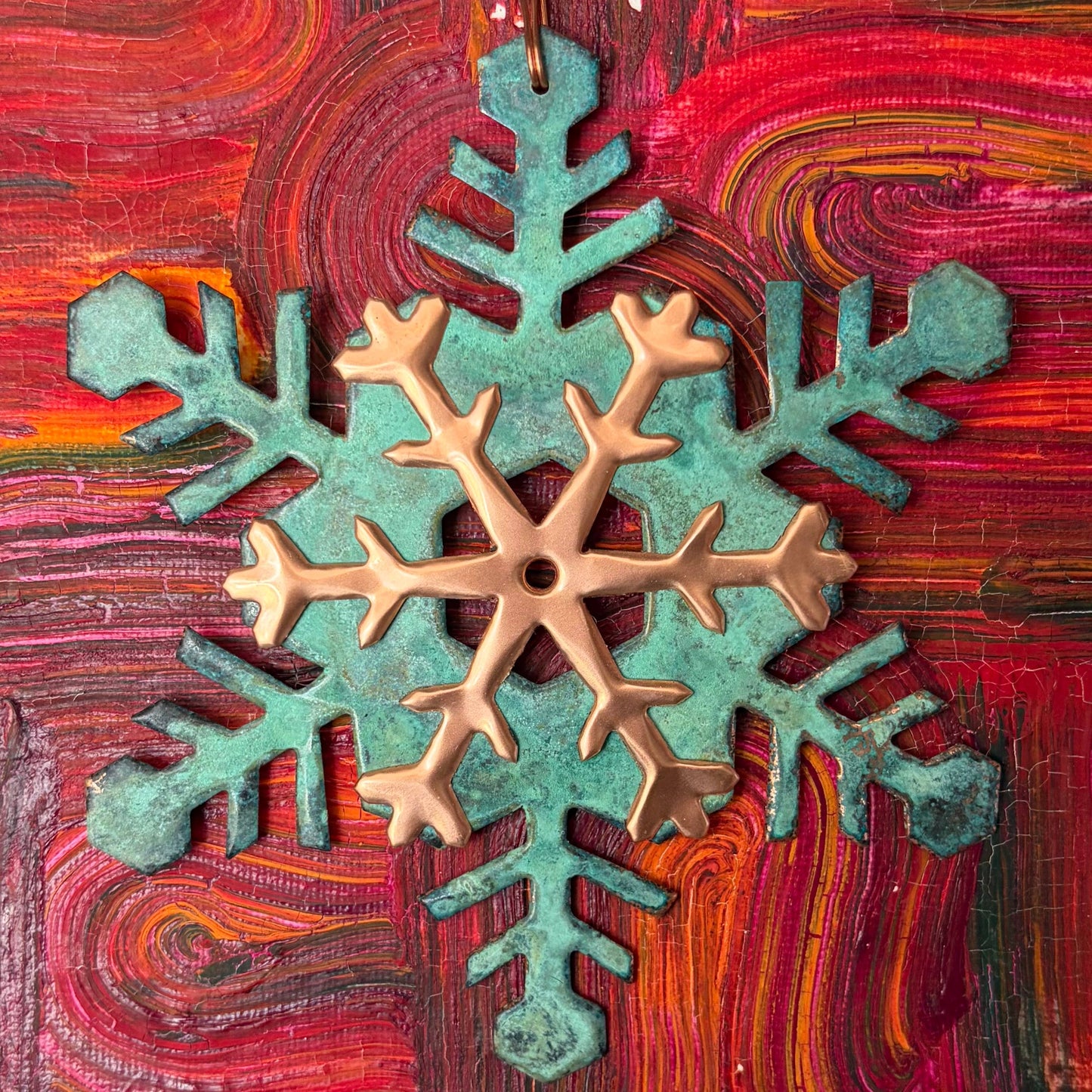Snowflake Copper Christmas Ornament