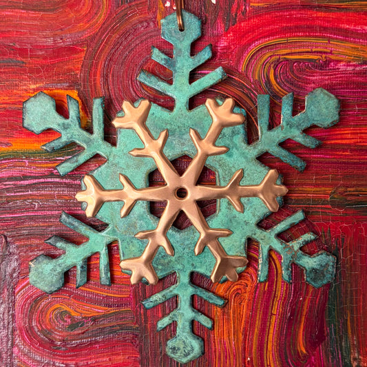 Snowflake Copper Christmas Ornament