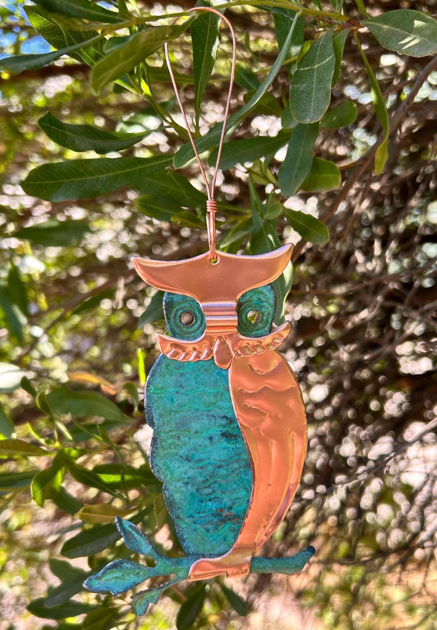 Owl Copper Christmas Ornament