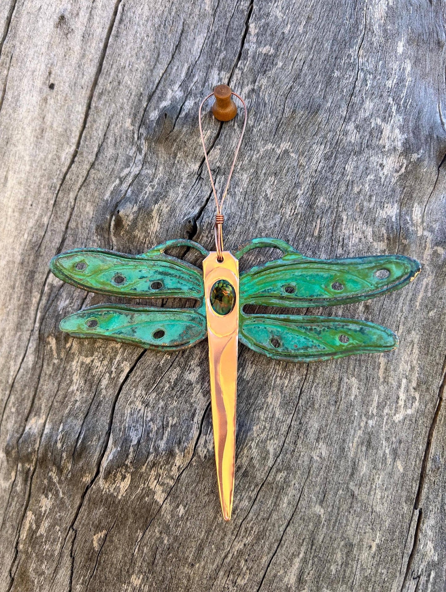 Dragonfly Copper Christmas Ornament