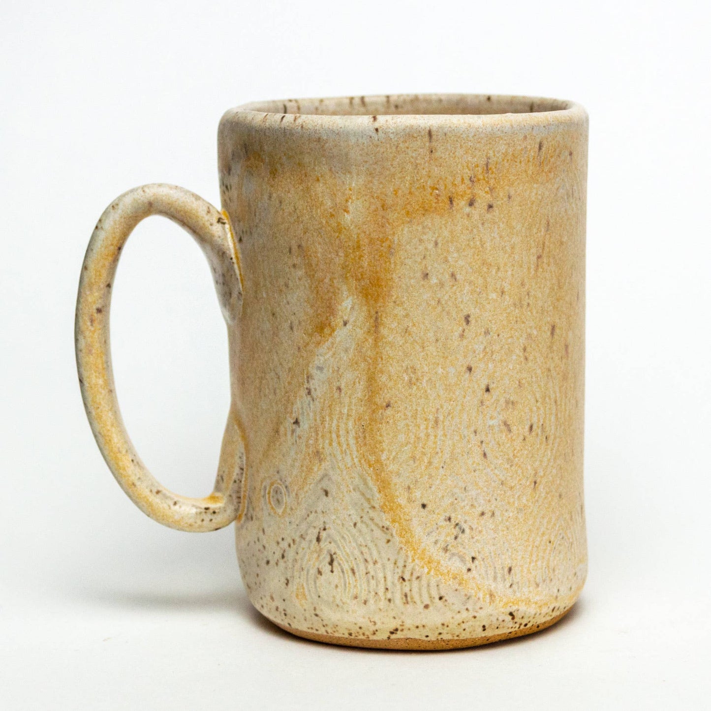 Orange Cone Flower Design Handmade in Ohio Ceramic Mug 14 oz