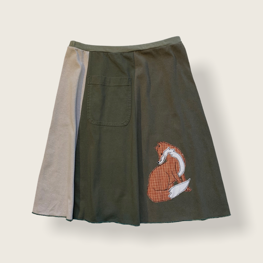 Classic Applique Skirt-Fox: Olive Greens