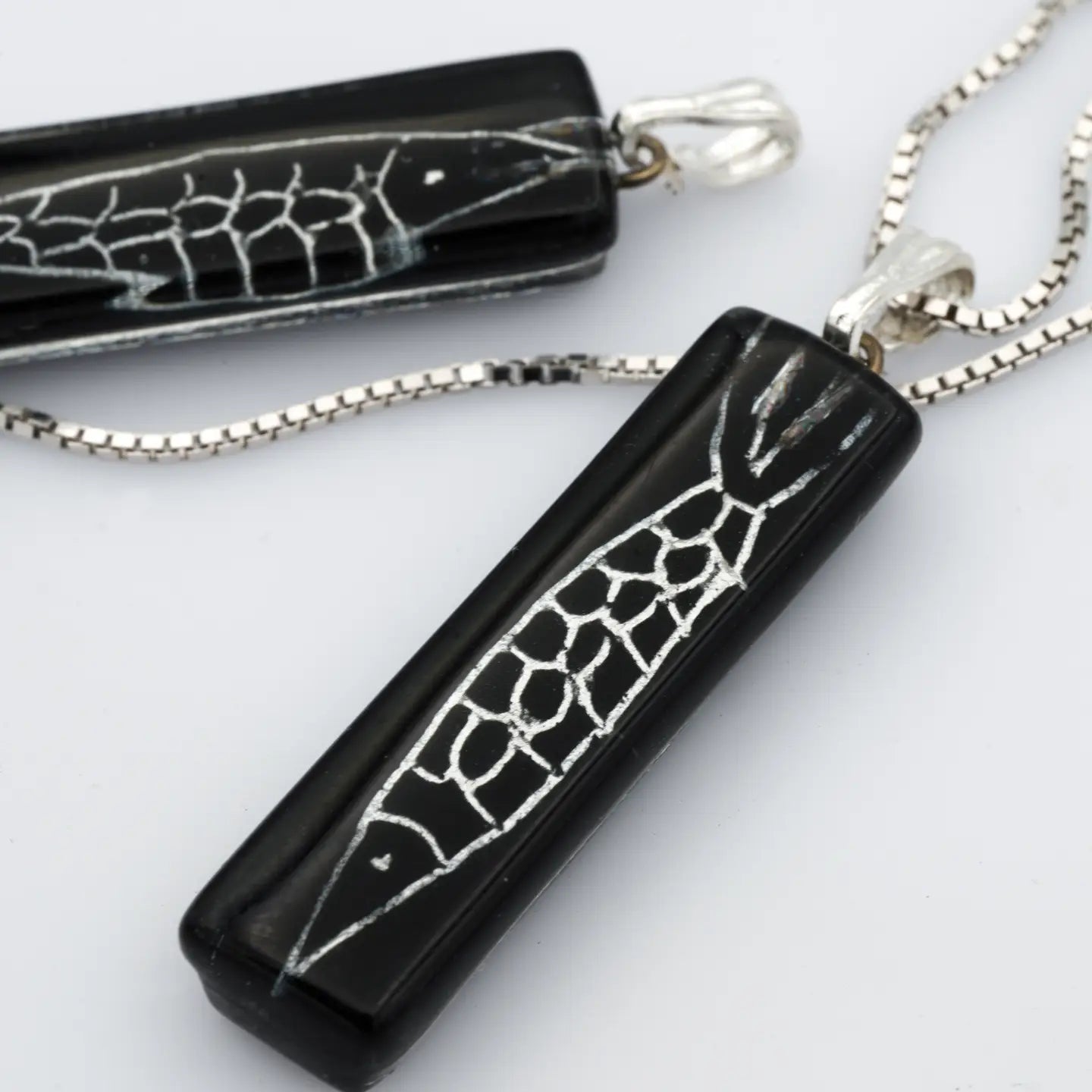 Pisces Bar Necklace- Black and Silver