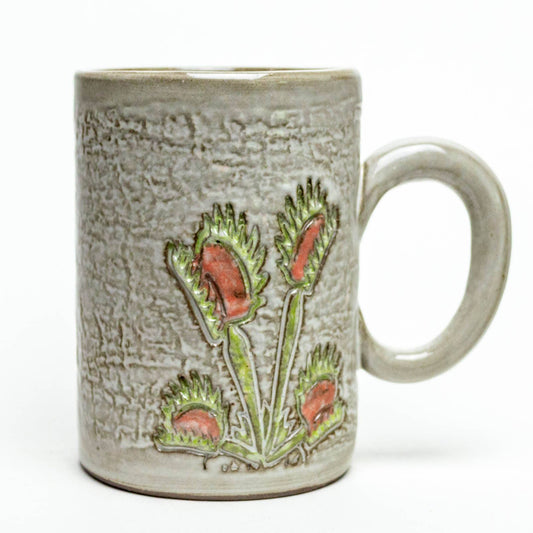 Venus Flytrap Handmade Ceramic Chocolate Clay 14 oz Mug