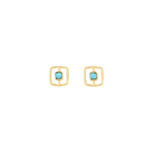 Fragment Post Earrings: Blue