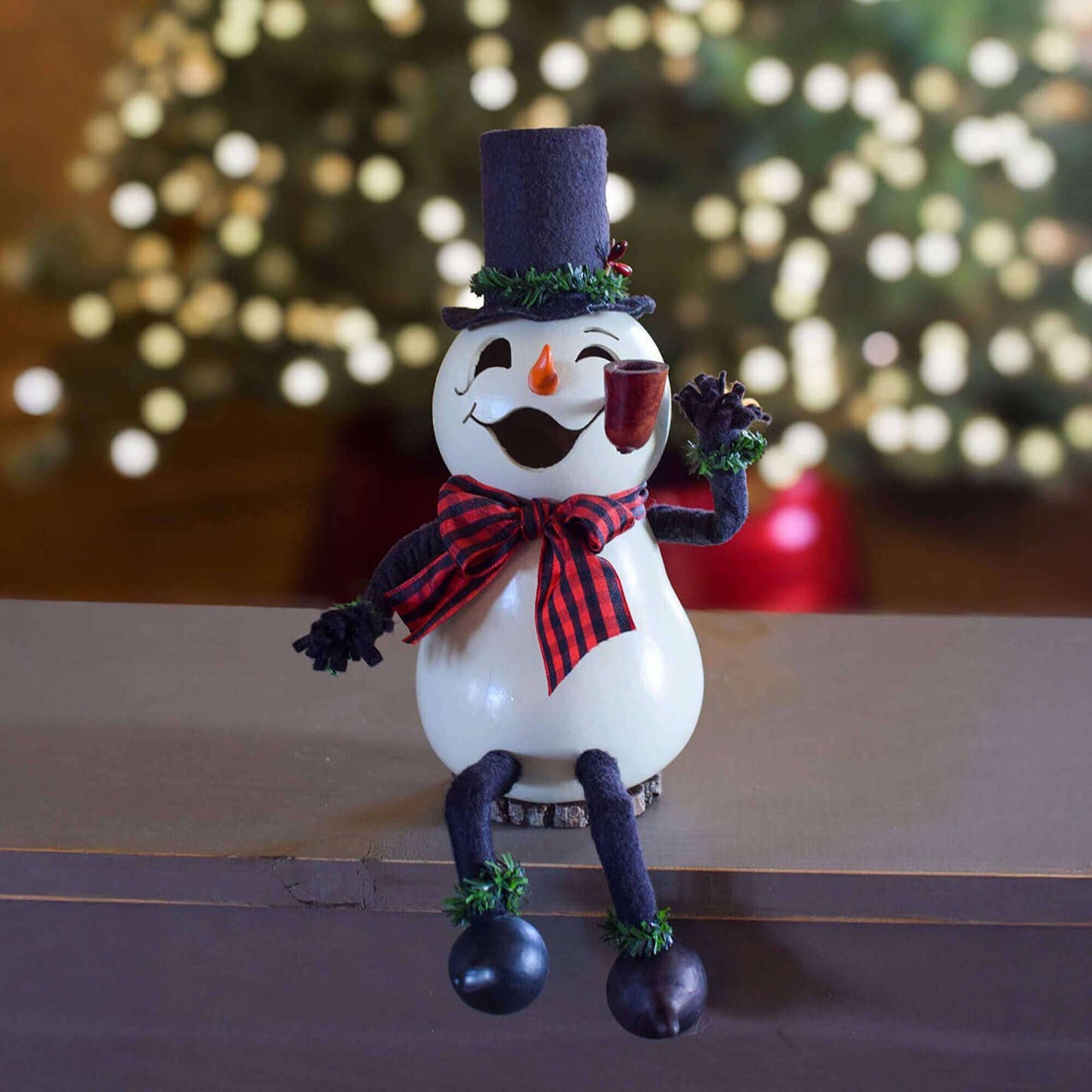 Hand-Crafted Snowman Gourd - Windsor Small