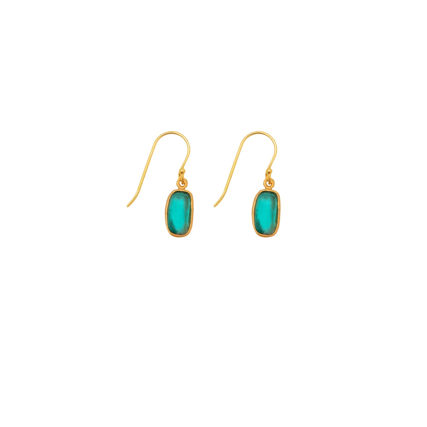 Geo Bubble Wire Earrings: Teal
